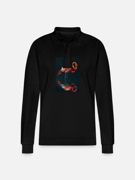 Flamingos Flamingo - Stanley/Stella Organic Unisex Long-Sleeved Polo Shirt Prepster - black