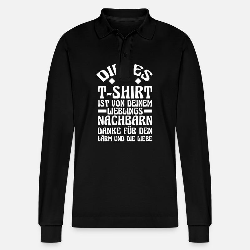Nachbarschaft Bester Nachbar - Stanley/Stella Unisex Bio-Langarm-Poloshirt Prepster - Schwarz
