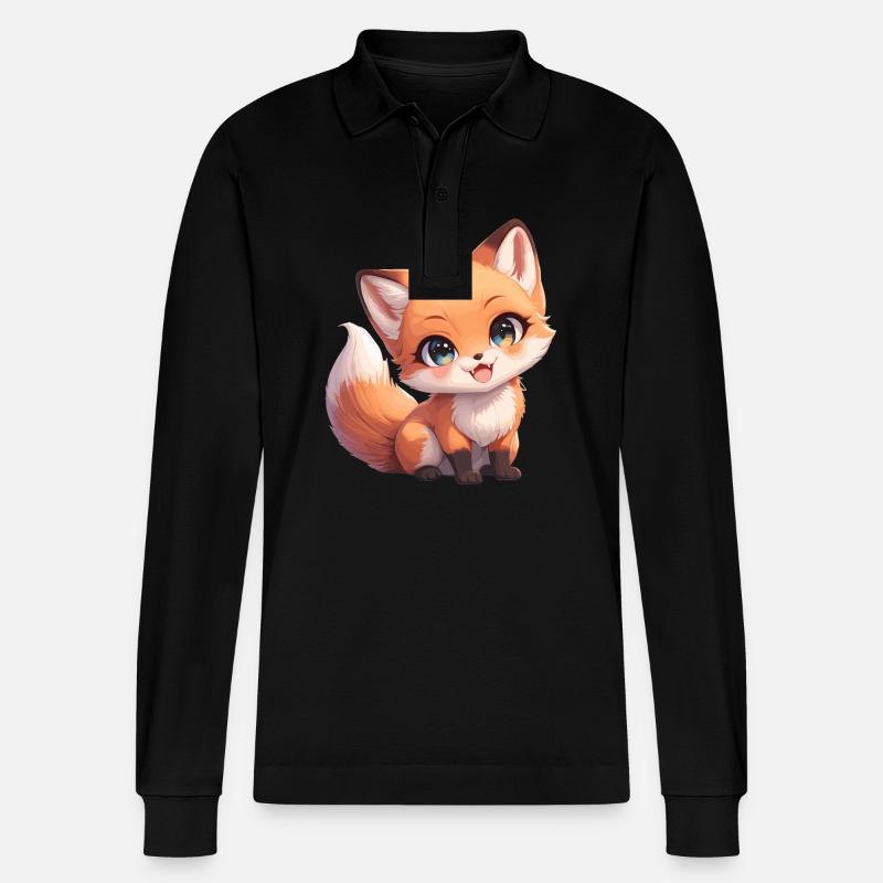 Füchse Fuchs - Stanley/Stella Unisex Bio-Langarm-Poloshirt Prepster - Schwarz