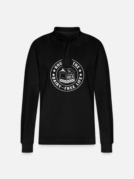 Lactose intolerance Lactose intolerant - Stanley/Stella Organic Unisex Long-Sleeved Polo Shirt Prepster - black