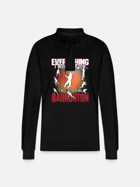 Badminton Is Everything - Stanley/Stella Organic Unisex Long-Sleeved Polo Shirt Prepster - black