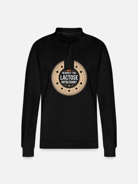 Lactose intolerance Lactose intolerant - Stanley/Stella Organic Unisex Long-Sleeved Polo Shirt Prepster - black