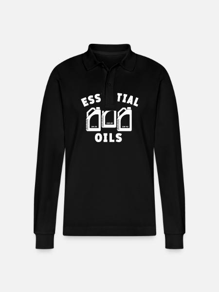 Essential Oils für Auto-Enthusiasten - Stanley/Stella Unisex Bio-Langarm-Poloshirt Prepster - Schwarz