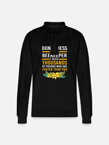 Beekeeper - Stanley/Stella Organic Unisex Long-Sleeved Polo Shirt Prepster - black