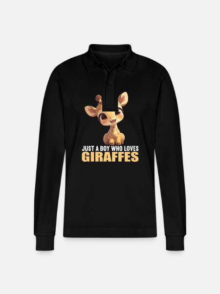 Giraffes Giraffe - Stanley/Stella Organic Unisex Long-Sleeved Polo Shirt Prepster - black