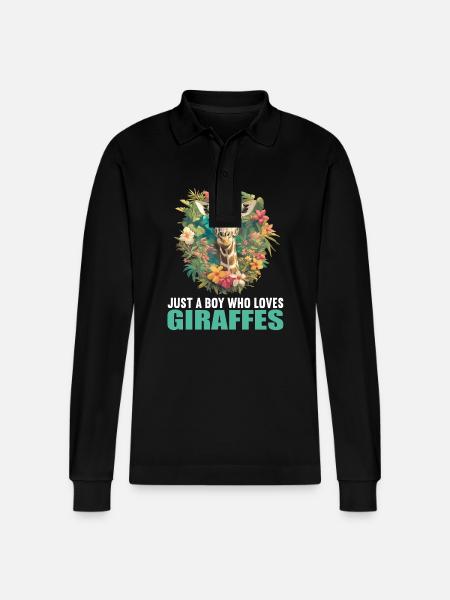 Giraffen Giraffe - Stanley/Stella Unisex Bio-Langarm-Poloshirt Prepster - Schwarz