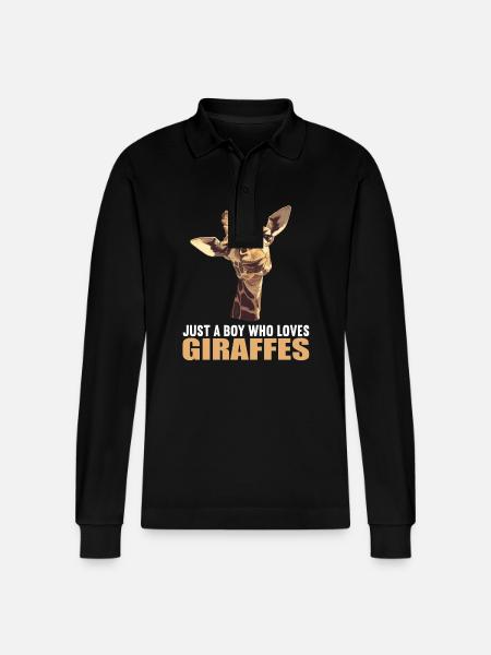 Giraffes Giraffe - Stanley/Stella Organic Unisex Long-Sleeved Polo Shirt Prepster - black