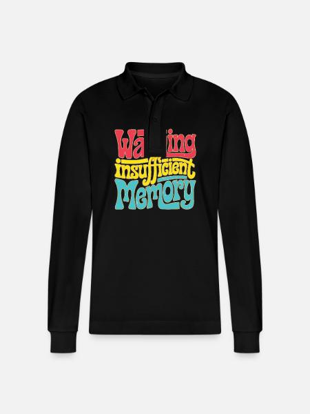 Warning Insufficient Memory 5 - Stanley/Stella Unisex Bio-Langarm-Poloshirt Prepster - Schwarz