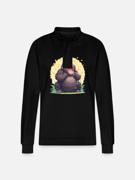 Gorillas Gorilla - Stanley/Stella Organic Unisex Long-Sleeved Polo Shirt Prepster - black