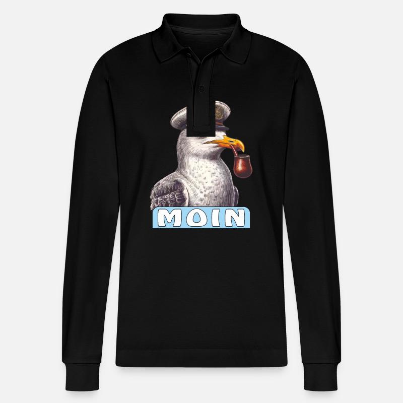 MÖVE MOIN - Stanley/Stella Unisex Bio-Langarm-Poloshirt Prepster - Schwarz