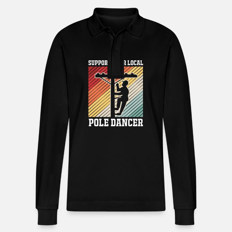 Pole Dance - Stanley/Stella Unisex Bio-Langarm-Poloshirt Prepster - Schwarz