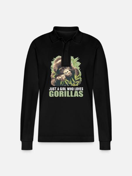 Gorillas Gorilla - Stanley/Stella Unisex Bio-Langarm-Poloshirt Prepster - Schwarz