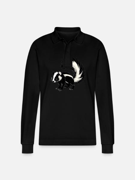 Skunks Skunk - Stanley/Stella Organic Unisex Long-Sleeved Polo Shirt Prepster - black