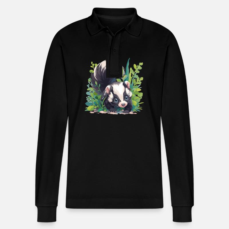Stinktiere Stinktier - Stanley/Stella Unisex Bio-Langarm-Poloshirt Prepster - Schwarz