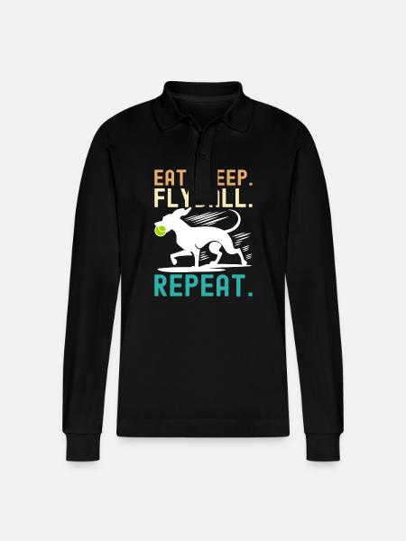 Flyball Hundesport - Stanley/Stella Unisex Bio-Langarm-Poloshirt Prepster - Schwarz