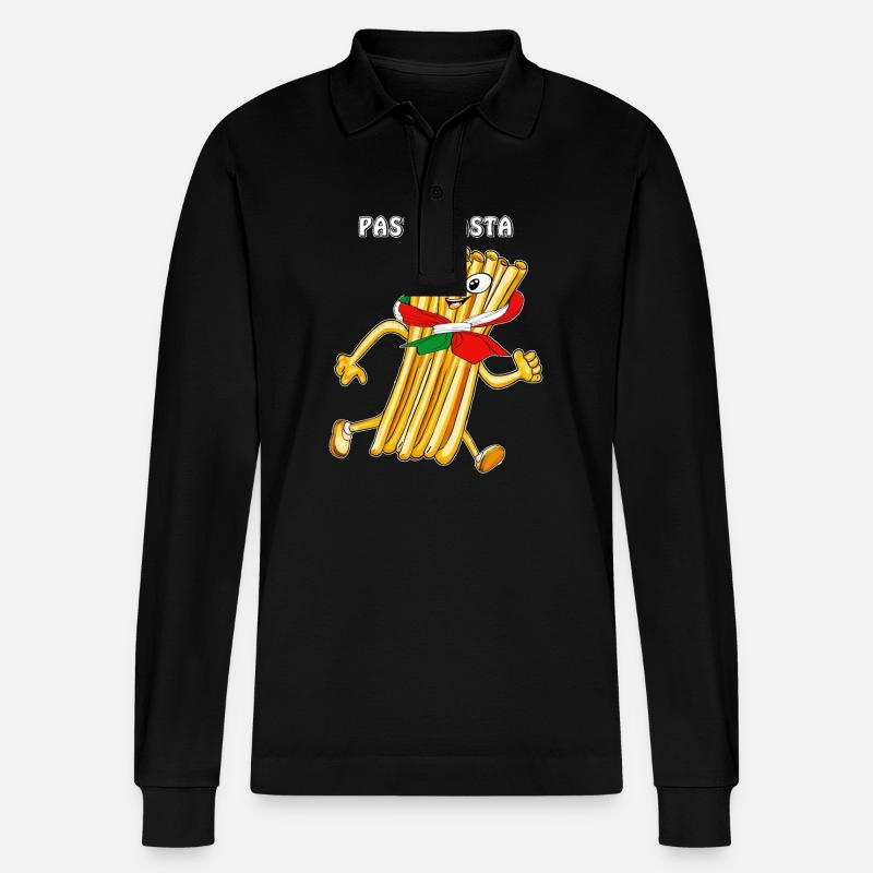 PASTA BASTA - Stanley/Stella Unisex Bio-Langarm-Poloshirt Prepster - Schwarz
