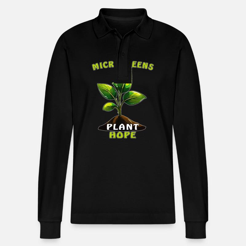 PFLANZE MICROGREENS PLANT HOPE - Polo à manches longues bio PREPSTER Stanley/Stella Unisexe - noir