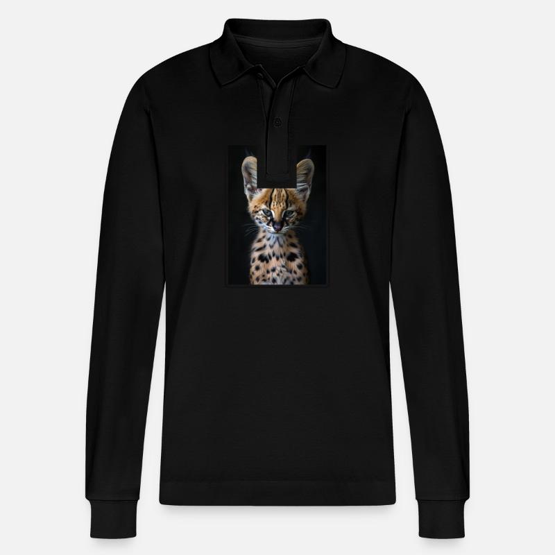 Servale Serval - Stanley/Stella Unisex Bio-Langarm-Poloshirt Prepster - Schwarz
