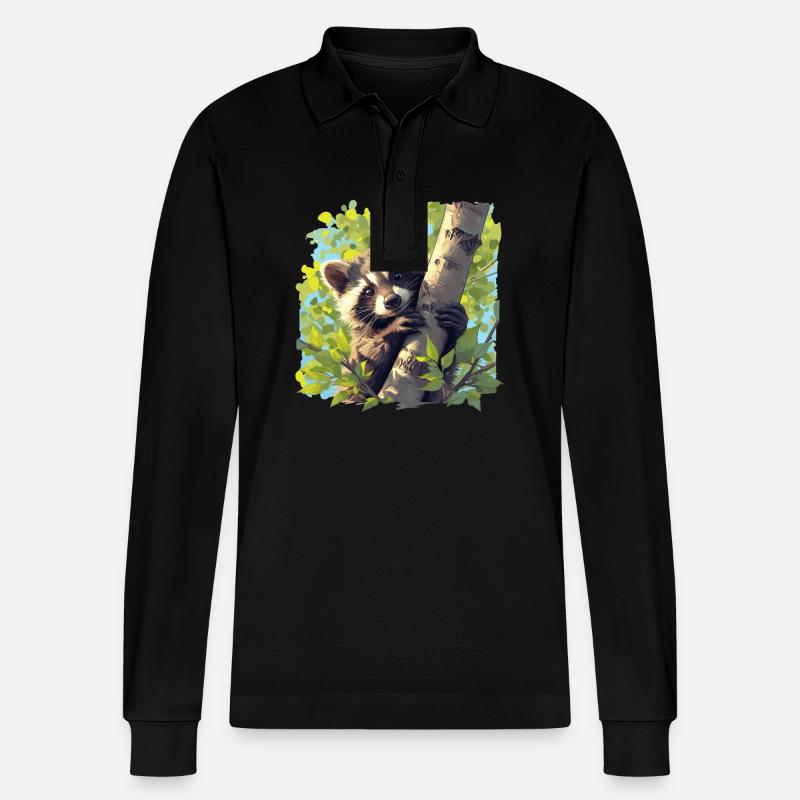 Waschbären Waschbär - Stanley/Stella Unisex Bio-Langarm-Poloshirt Prepster - Schwarz