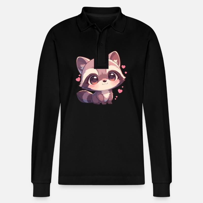 Waschbären Waschbär - Stanley/Stella Unisex Bio-Langarm-Poloshirt Prepster - Schwarz