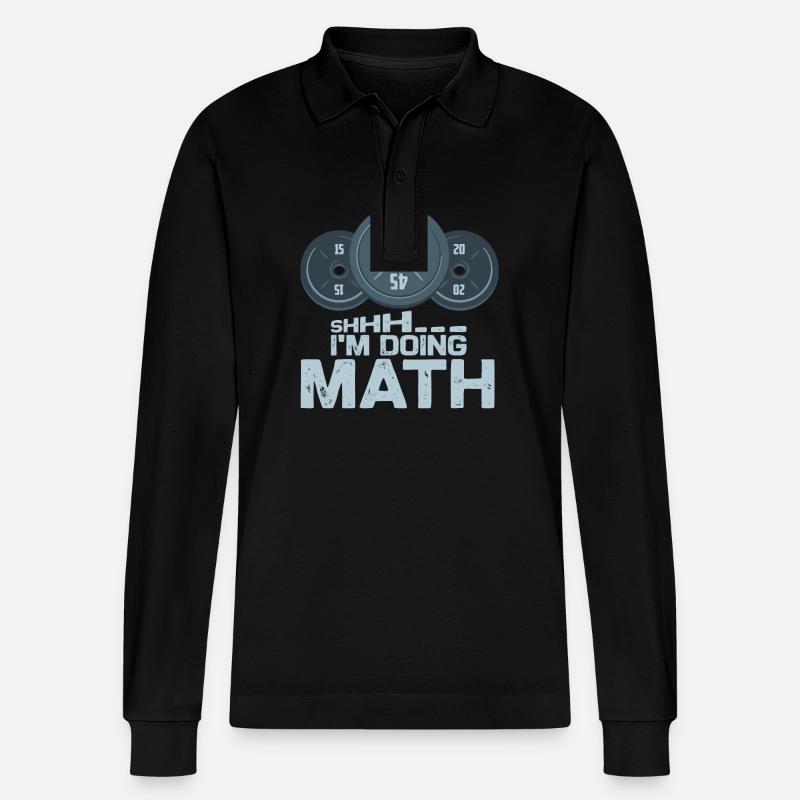 Shhh... Ich Mache Mathe Gewichtheber - Stanley/Stella Unisex Bio-Langarm-Poloshirt Prepster - Schwarz