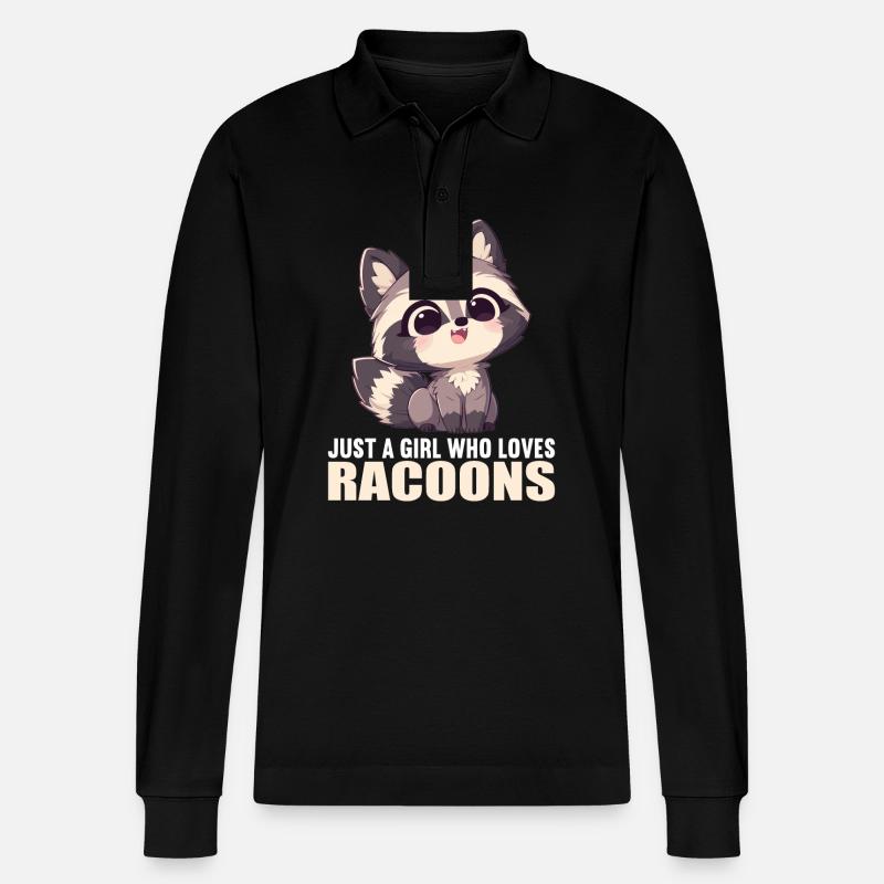Waschbären Waschbär - Stanley/Stella Unisex Bio-Langarm-Poloshirt Prepster - Schwarz
