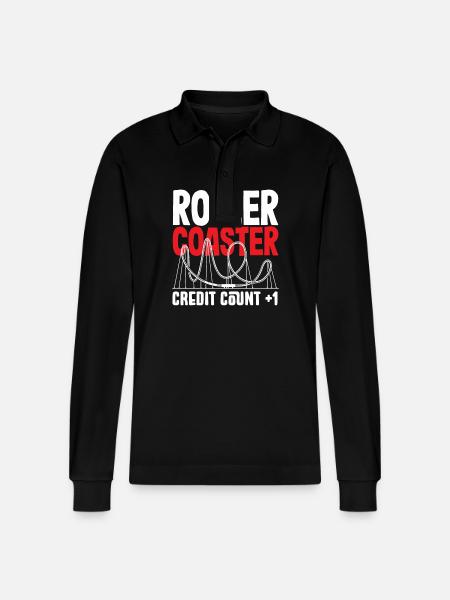 Roller Coaster Credit Counter +1 - Stanley/Stella Organic Unisex Long-Sleeved Polo Shirt Prepster - black