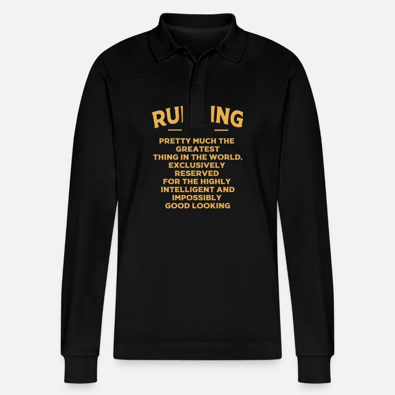 Marathon Marathonläufer - Stanley/Stella Unisex Bio-Langarm-Poloshirt Prepster - Schwarz