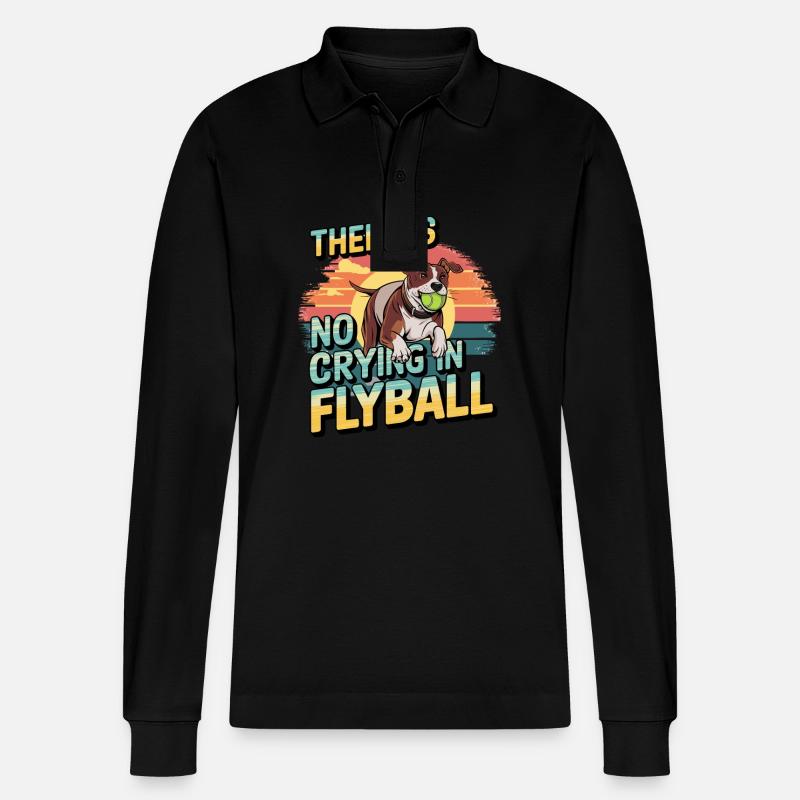 Flyball Hundesport - Stanley/Stella Unisex Bio-Langarm-Poloshirt Prepster - Schwarz