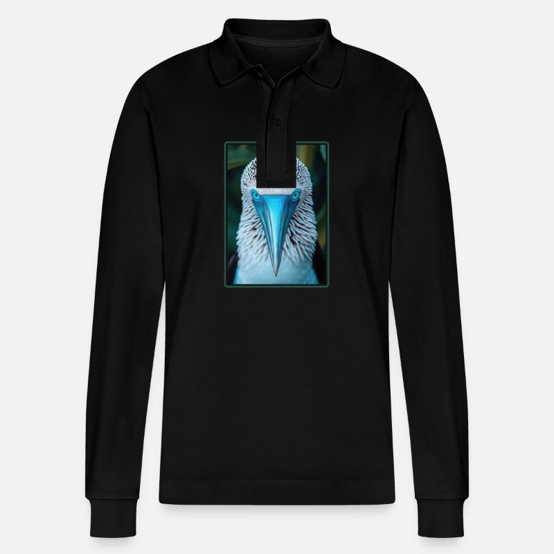 Blaufußtölpel - Stanley/Stella Unisex Bio-Langarm-Poloshirt Prepster - Schwarz