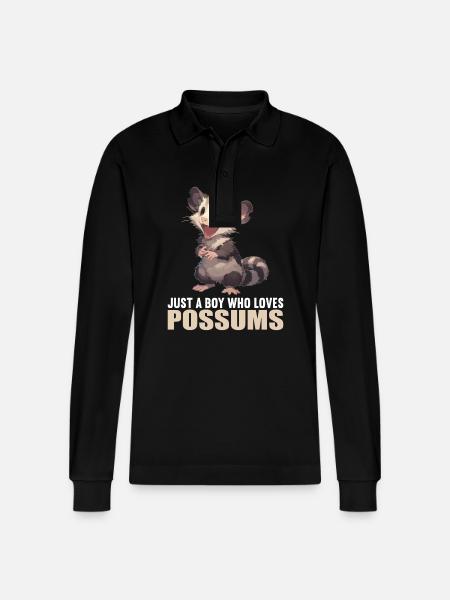 Opossum Opossums - Stanley/Stella Unisex Bio-Langarm-Poloshirt Prepster - Schwarz