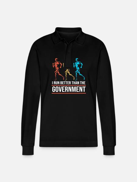 Marathon Marathon Runner - Stanley/Stella Organic Unisex Long-Sleeved Polo Shirt Prepster - black