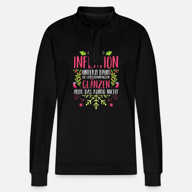 Weihnachtsmann Inflation Weihnachten - Stanley/Stella Unisex Bio-Langarm-Poloshirt Prepster - Schwarz
