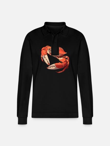 Krabbe Krabbe - Stanley/Stella Prepster økologisk unisex langærmet poloshirt - sort