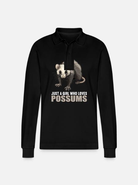 Opossum Opossums - Stanley/Stella Organic Unisex Long-Sleeved Polo Shirt Prepster - black