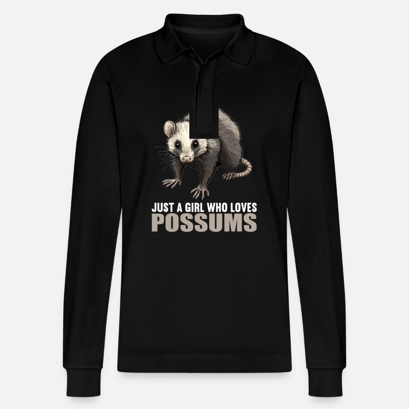 Opossum Opossums - Stanley/Stella Unisex Bio-Langarm-Poloshirt Prepster - Schwarz