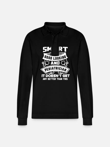 Pediatrician Smart Good Looking Pediatrician - Stanley/Stella Organic Unisex Long-Sleeved Polo Shirt Prepster - black
