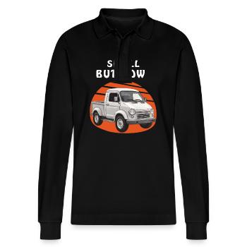 AUTO MIKRO SMALL BUT WOW - Stanley/Stella Unisex Bio-Langarm-Poloshirt Prepster - Schwarz - Vorne - Anna (173cm) & Nico (186cm)