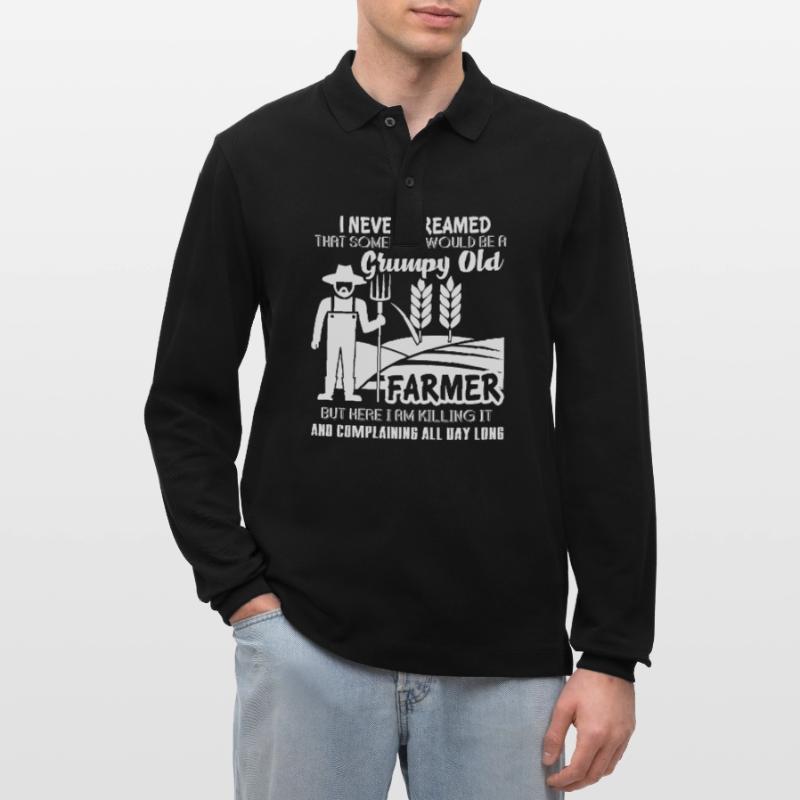 Be A Grumpy Old Farmer Stanley/Stella Organic Unisex Long-Sleeved Polo Shirt Prepster