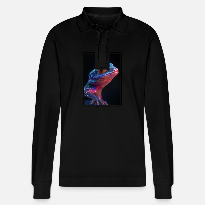 Geckos Geckos - Polo à manches longues bio PREPSTER Stanley/Stella Unisexe - noir