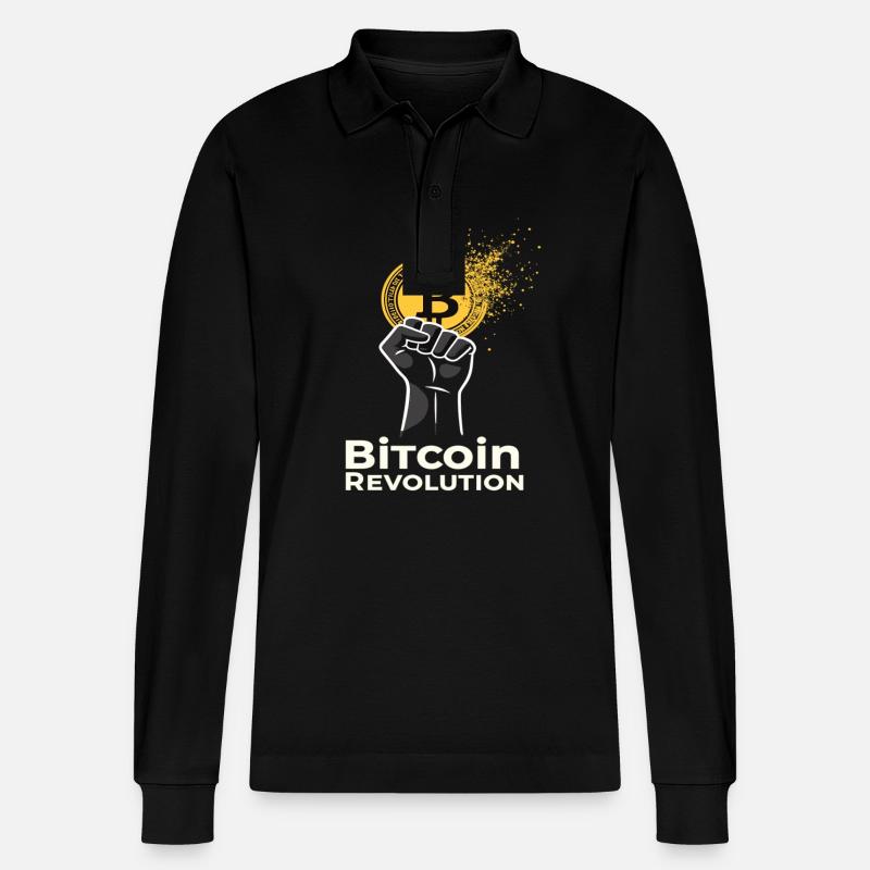 Révolution Bitcoin - Polo à manches longues bio PREPSTER Stanley/Stella Unisexe - noir