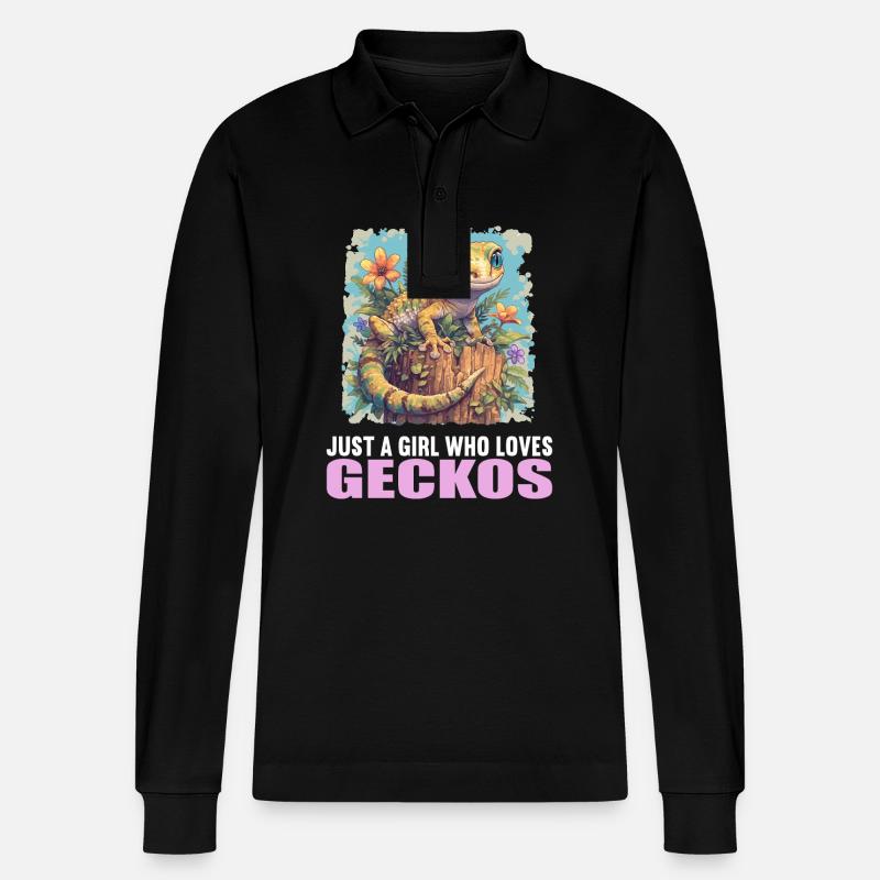 Geckos Geckos - Polo à manches longues bio PREPSTER Stanley/Stella Unisexe - noir