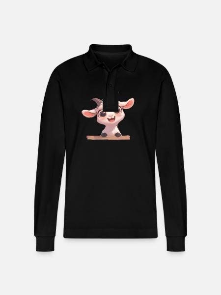 Ziegen Ziege - Stanley/Stella Unisex Bio-Langarm-Poloshirt Prepster - Schwarz