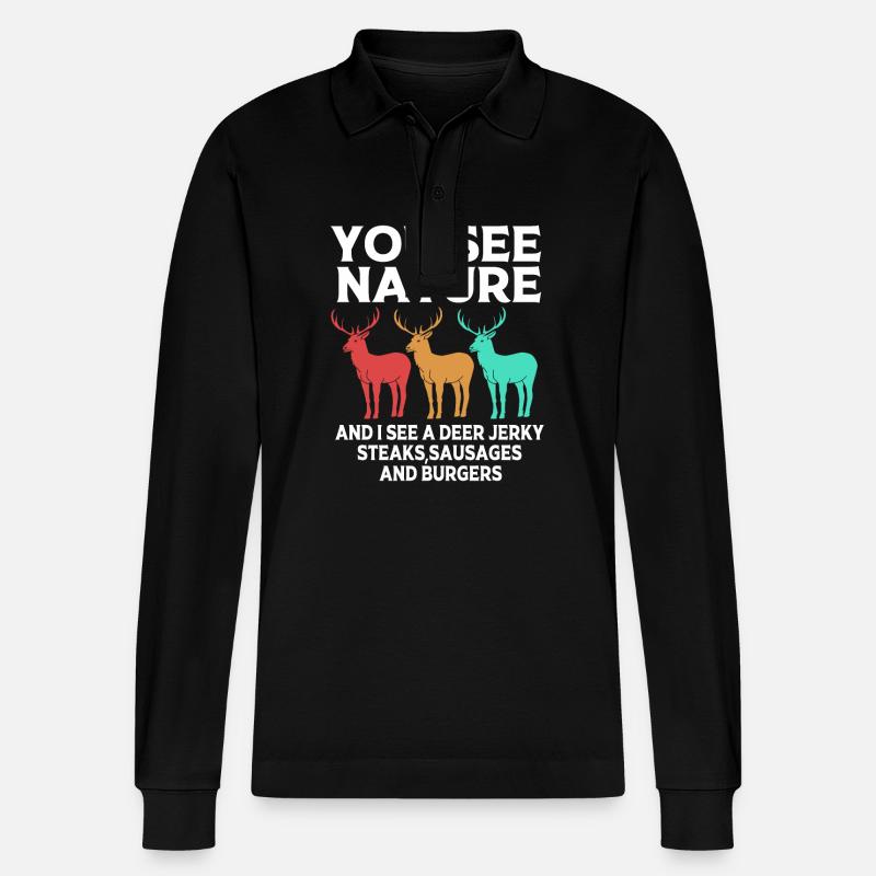 Jäger Jagen - Stanley/Stella Unisex Bio-Langarm-Poloshirt Prepster - Schwarz