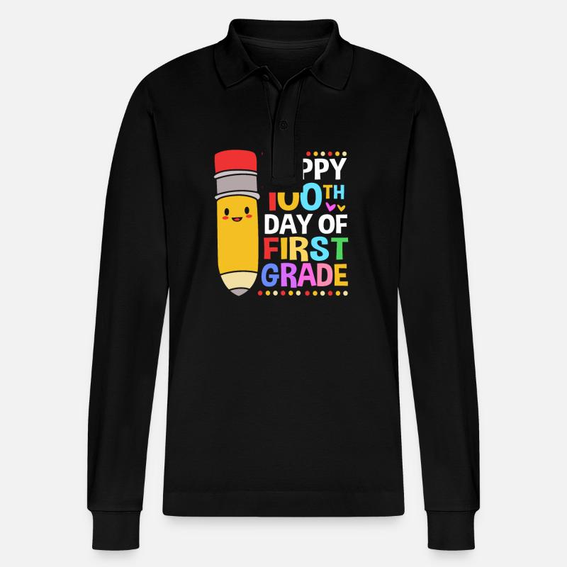 Erstklässler - Stanley/Stella Unisex Bio-Langarm-Poloshirt Prepster - Schwarz