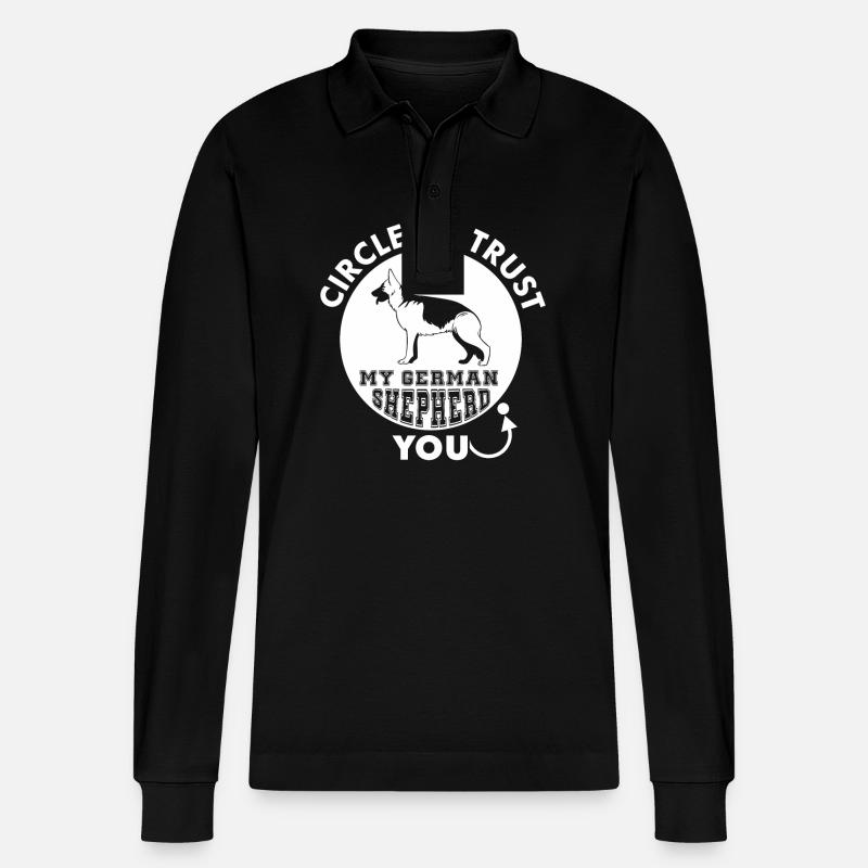 Circle Of Trust Deutscher Schäferhund - Stanley/Stella Unisex Bio-Langarm-Poloshirt Prepster - Schwarz