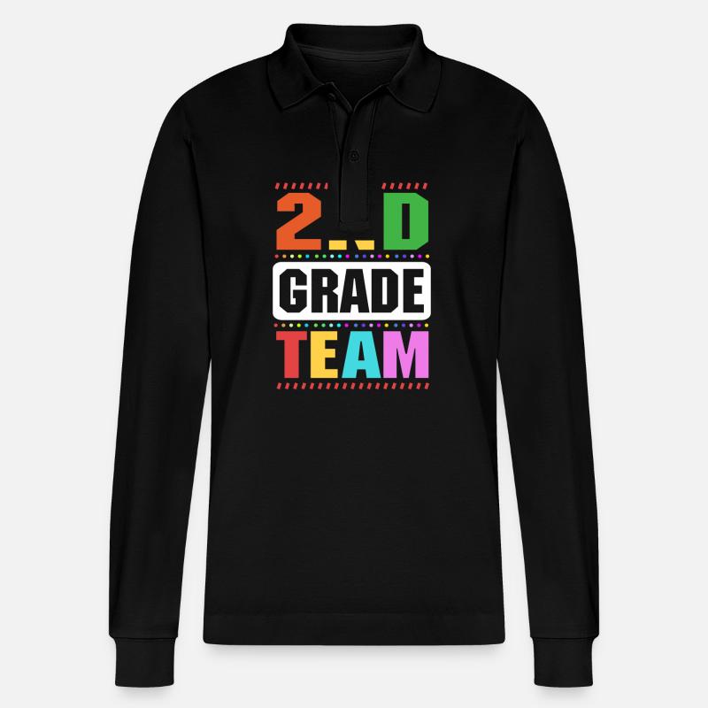 2. Klasse - Stanley/Stella Unisex Bio-Langarm-Poloshirt Prepster - Schwarz