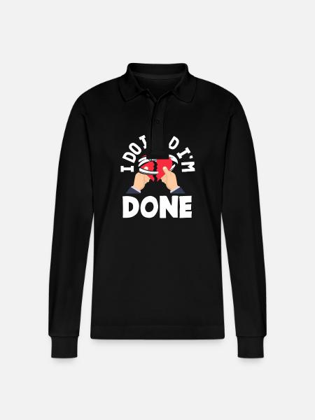 Jeg har det, jeg har det, jeg er færdig med det - Stanley/Stella Prepster økologisk unisex langærmet poloshirt - sort