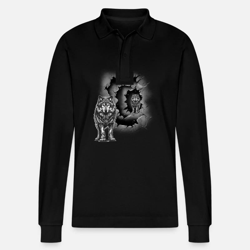 Wolf - Stanley/Stella Unisex Bio-Langarm-Poloshirt Prepster - Schwarz