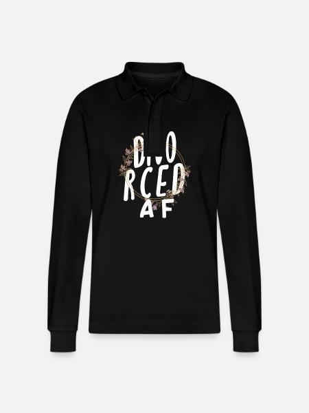 Divorced Af Empowerment Scheidung - Stanley/Stella Organic Unisex Long-Sleeved Polo Shirt Prepster - black